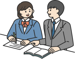 一般的な塾での学習イラスト