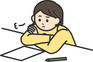 宿題に苦しむ生徒イラスト