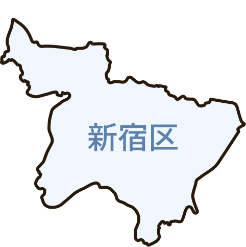 新宿区の地図イラスト